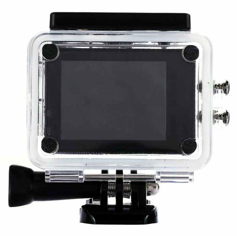 sports action camera in case back view