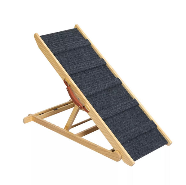 wooden foldable dog ramp front view